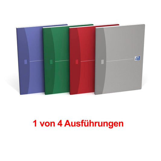 OXFORD Notizbuch Office Essentials DIN A4 kariert, blau/grün/rot/grau Softcover 192 Seiten | 100100923