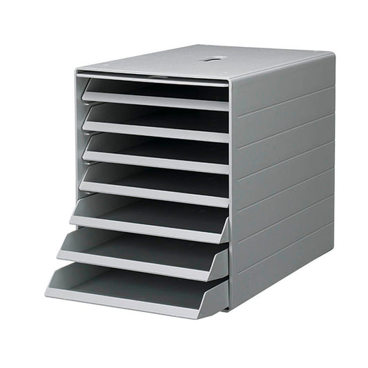 DURABLE Schubladenbox IDEALBOX PLUS grau , DIN C4 mit 7 Schubladen | 1712001050