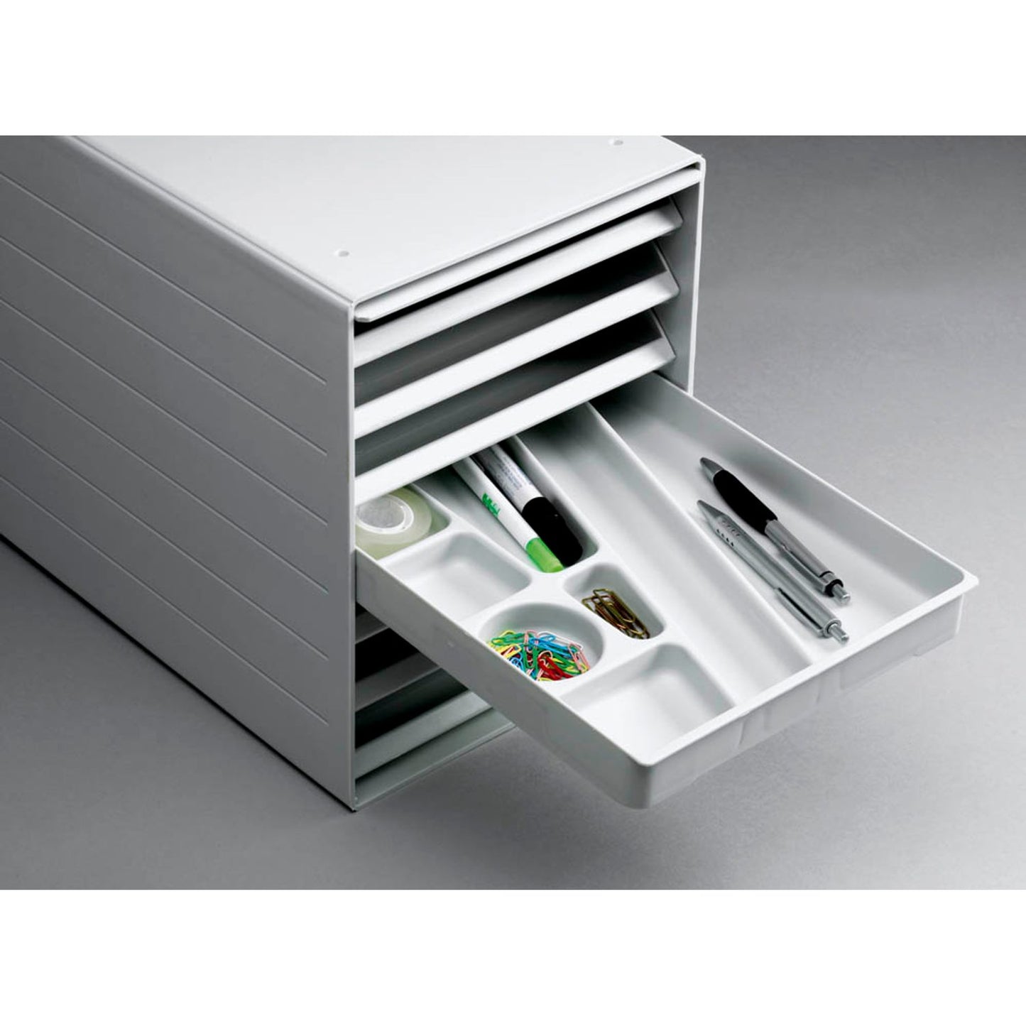 DURABLE Schubladenbox IDEALBOX PLUS grau , DIN C4 mit 7 Schubladen | 1712001050