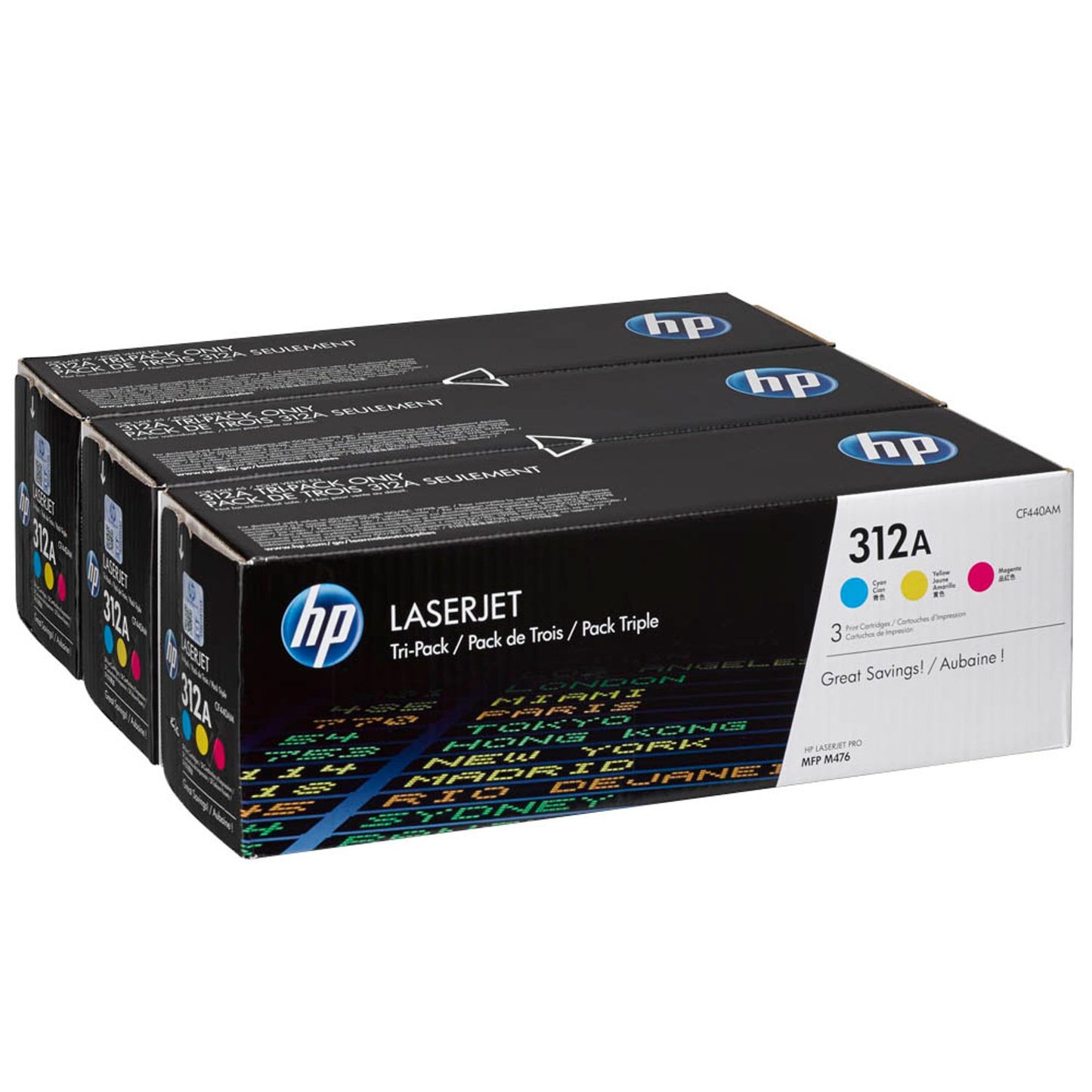 HP 312A () cyan, magenta, gelb Tonerkartuschen, 3er-Set | CF440AM | 1 Pack = 3 St.