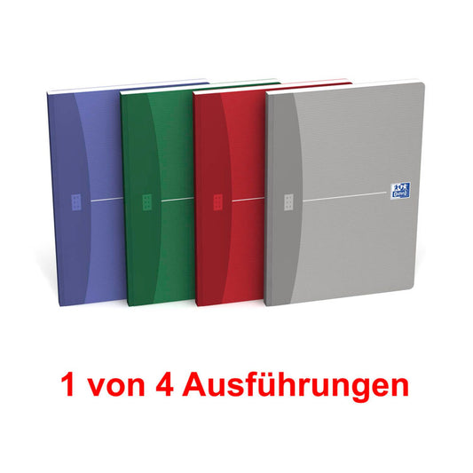 OXFORD Notizbuch Office Essentials DIN A5 kariert, blau/grün/rot/grau Softcover 192 Seiten | 100103389