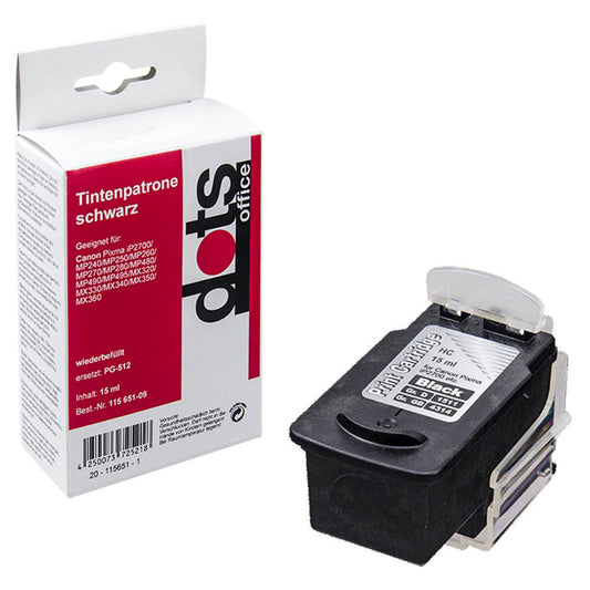 dots schwarz Druckkopf kompatibel zu Canon PG-512 | 1511,4051-DOTS