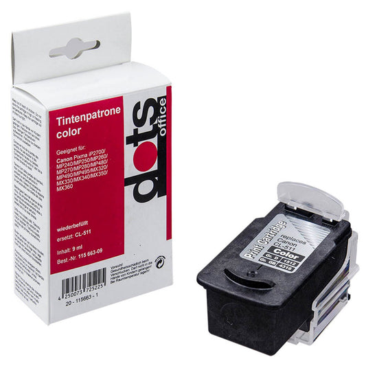dots color Druckkopf kompatibel zu Canon CL-511 | 1512,4030-DOTS