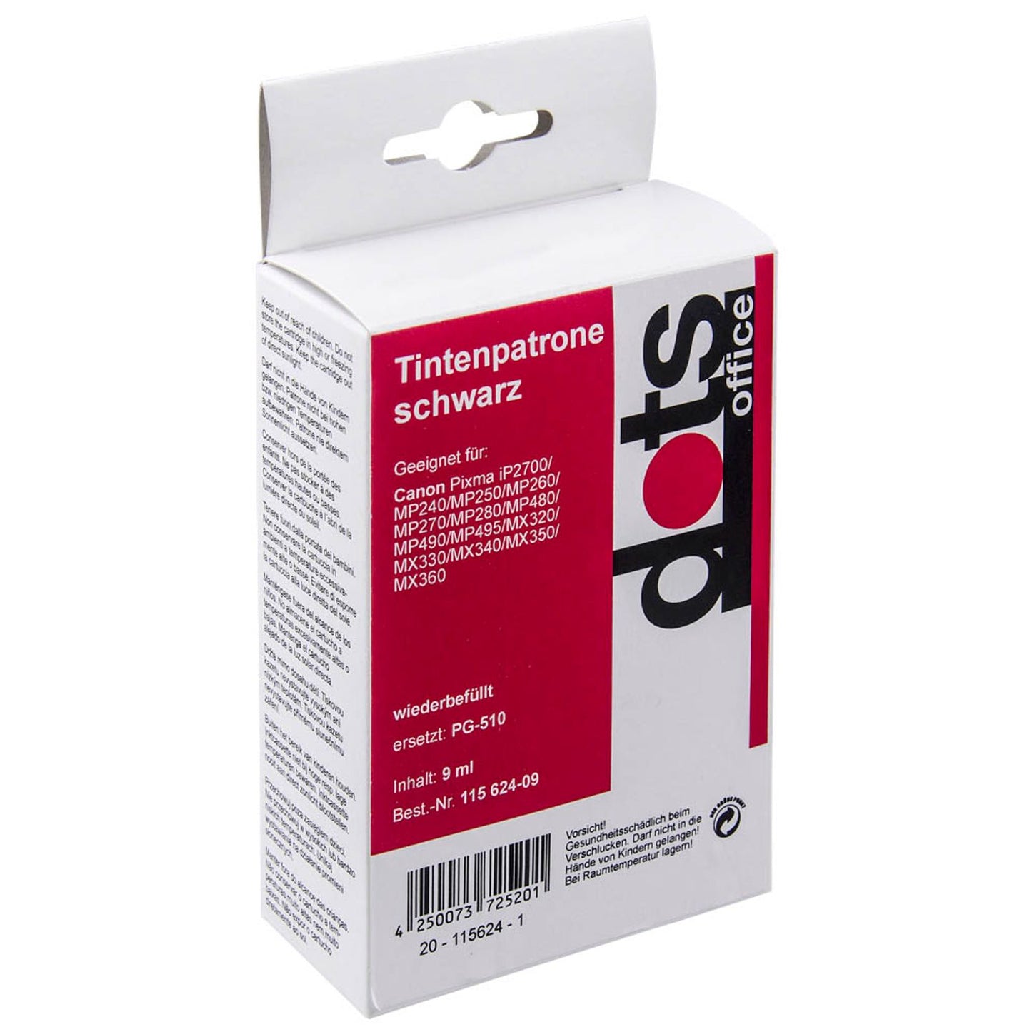 dots schwarz Druckkopf kompatibel zu Canon PG-510 | 1511,4001-DOTS