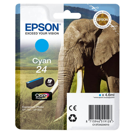 EPSON 24 / T2422 cyan Druckerpatrone | C13T24224012